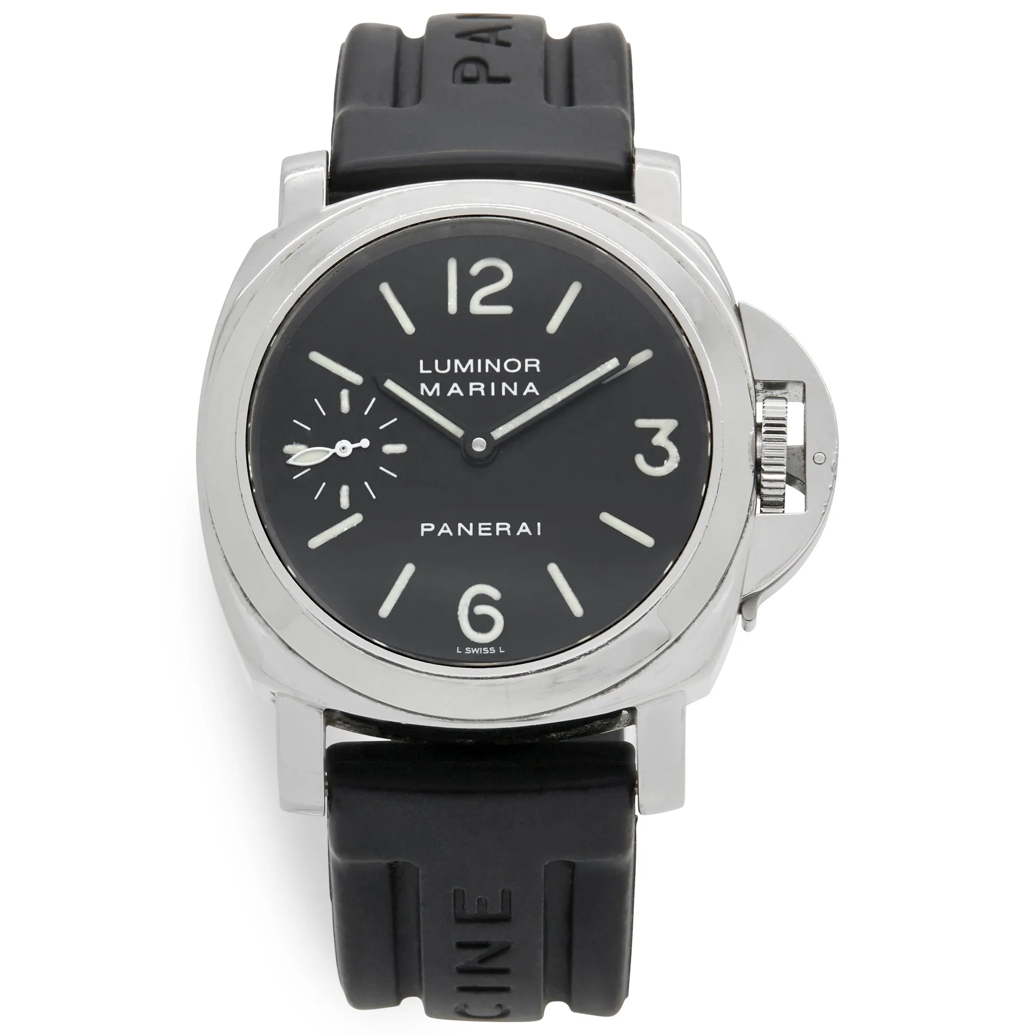 Panerai Luminor Marina Pam 001 Black Dial Hand Wind Men's Watch