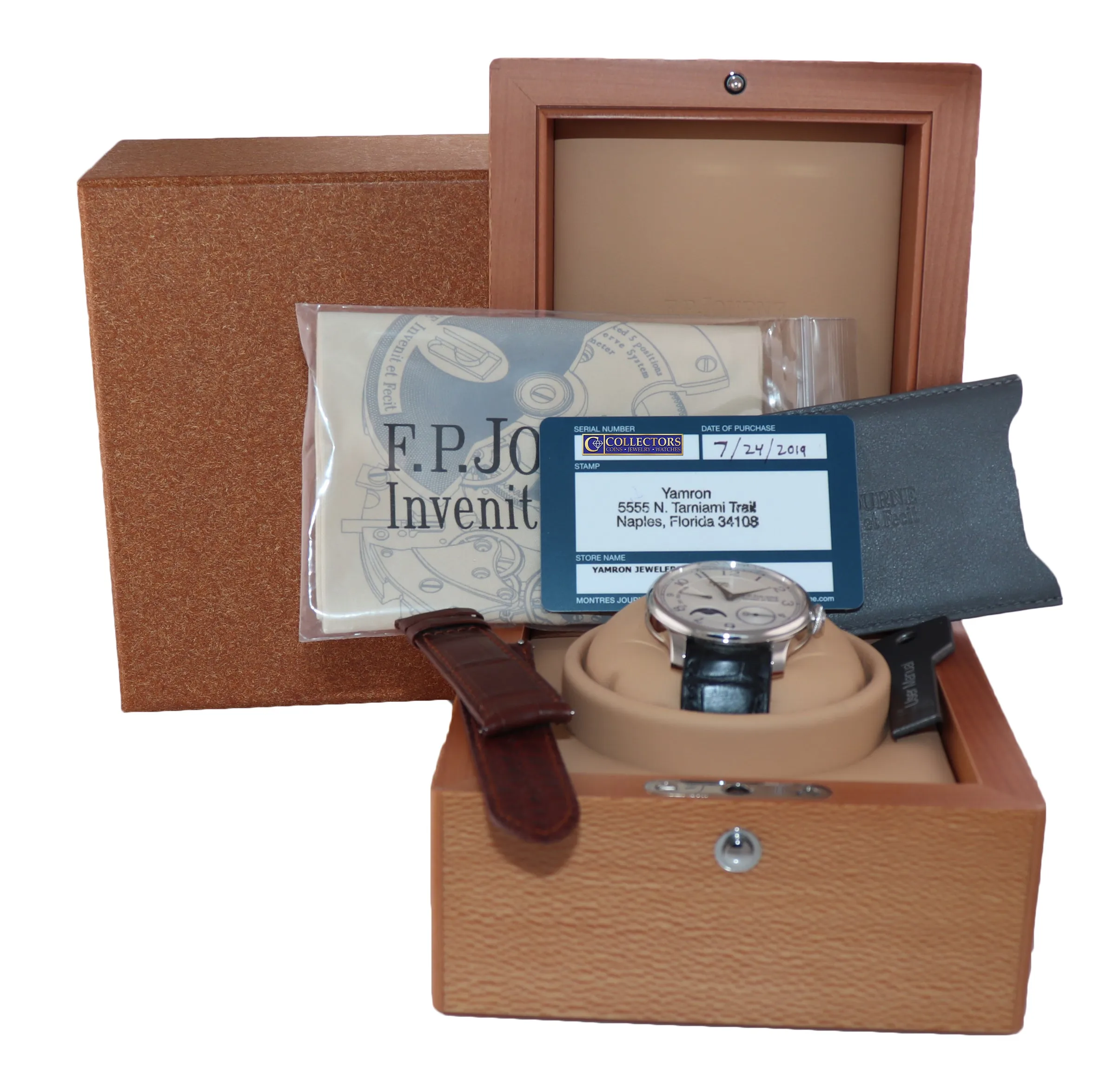 PAPERS F.P. Journe Octa Lune Platinum White Moonphase Arabic 40mm Watch Box