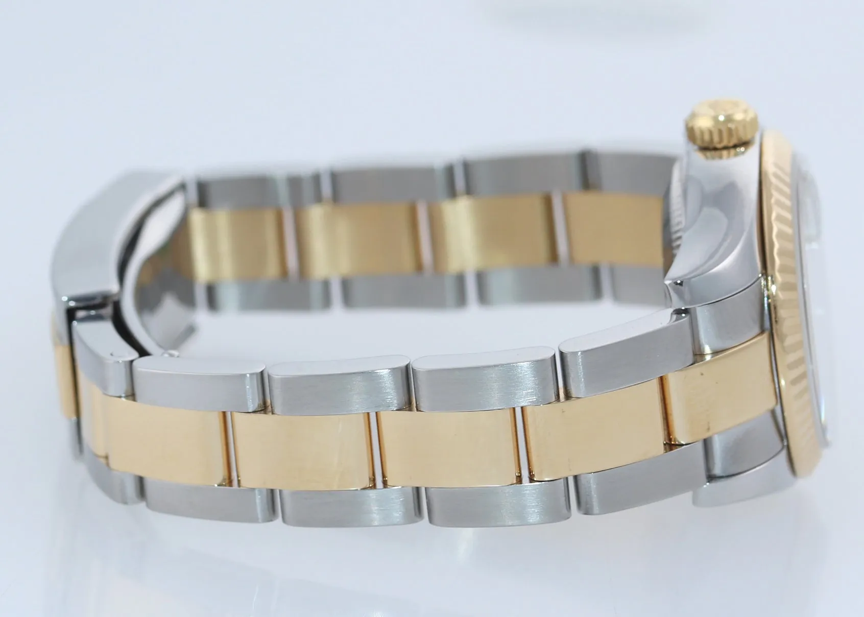 PAPERS Ladies Rolex DateJust 179173 Meteorite Dial Two-Tone Gold Oyster Watch