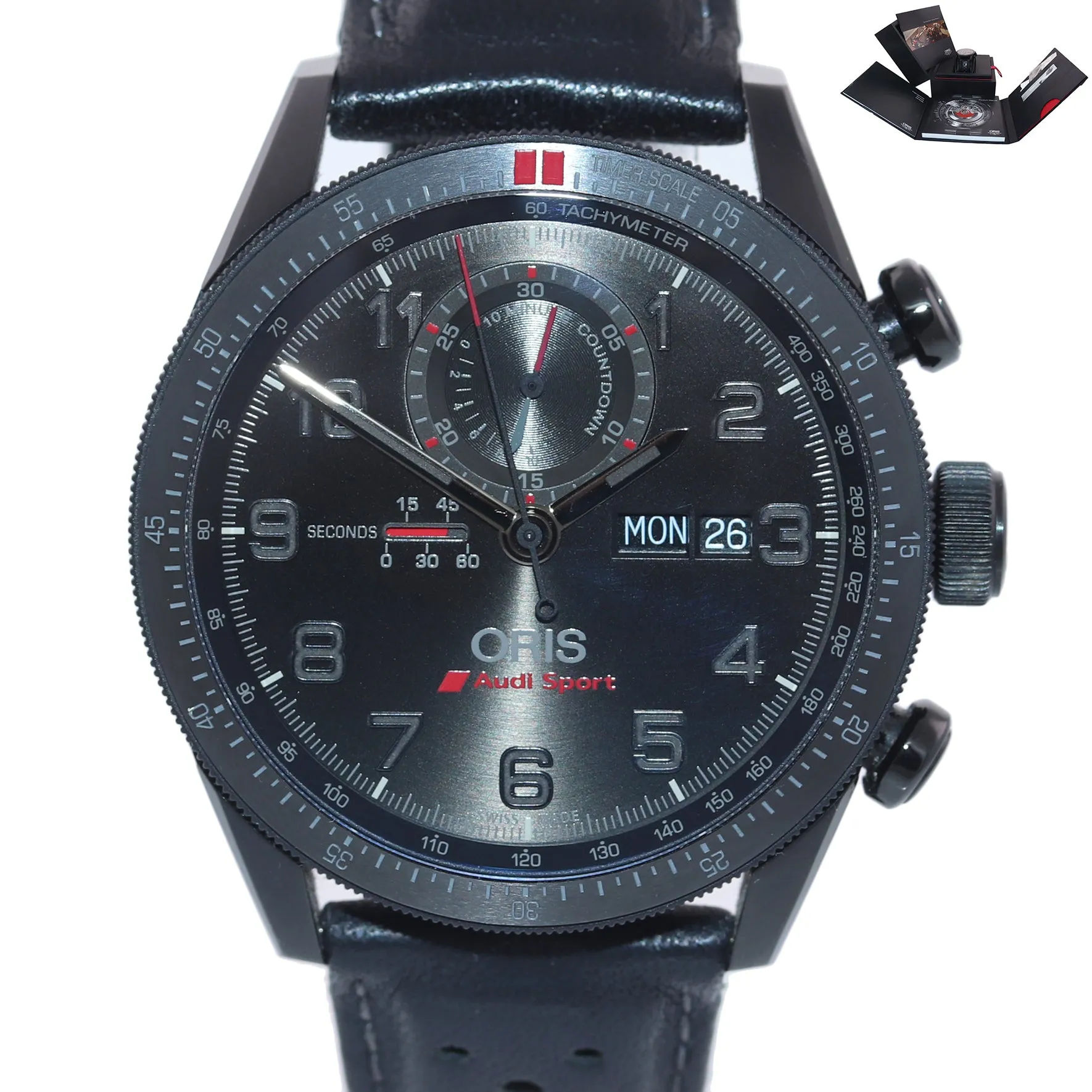 PAPERS MINT Oris Audi Sport Limited Chrono 01 778 7661 7784 Day Date Black Watch