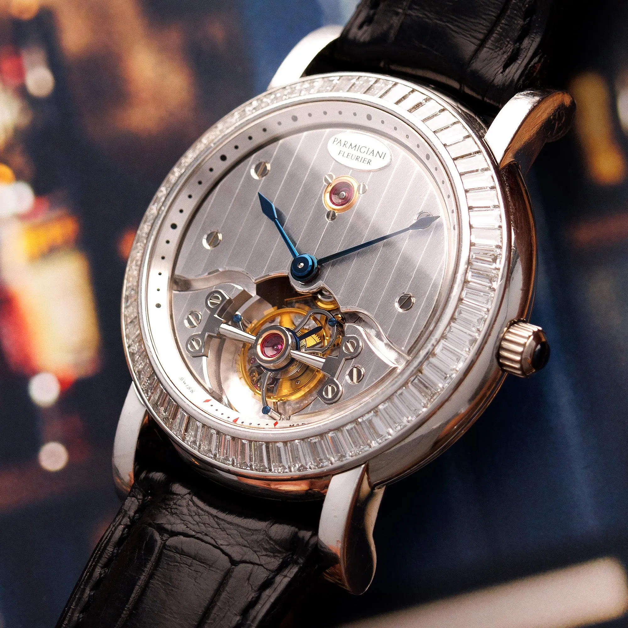 Parmigiani Platinum and Diamond Toric Tourbillon Watch Ref. PF000392