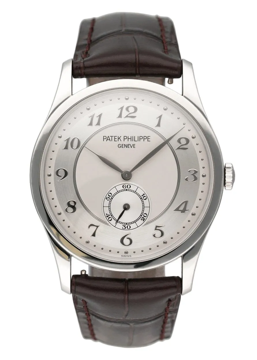 Patek Philippe 5196P-001 Silver Dial Platinum Mens Watch Box Papers