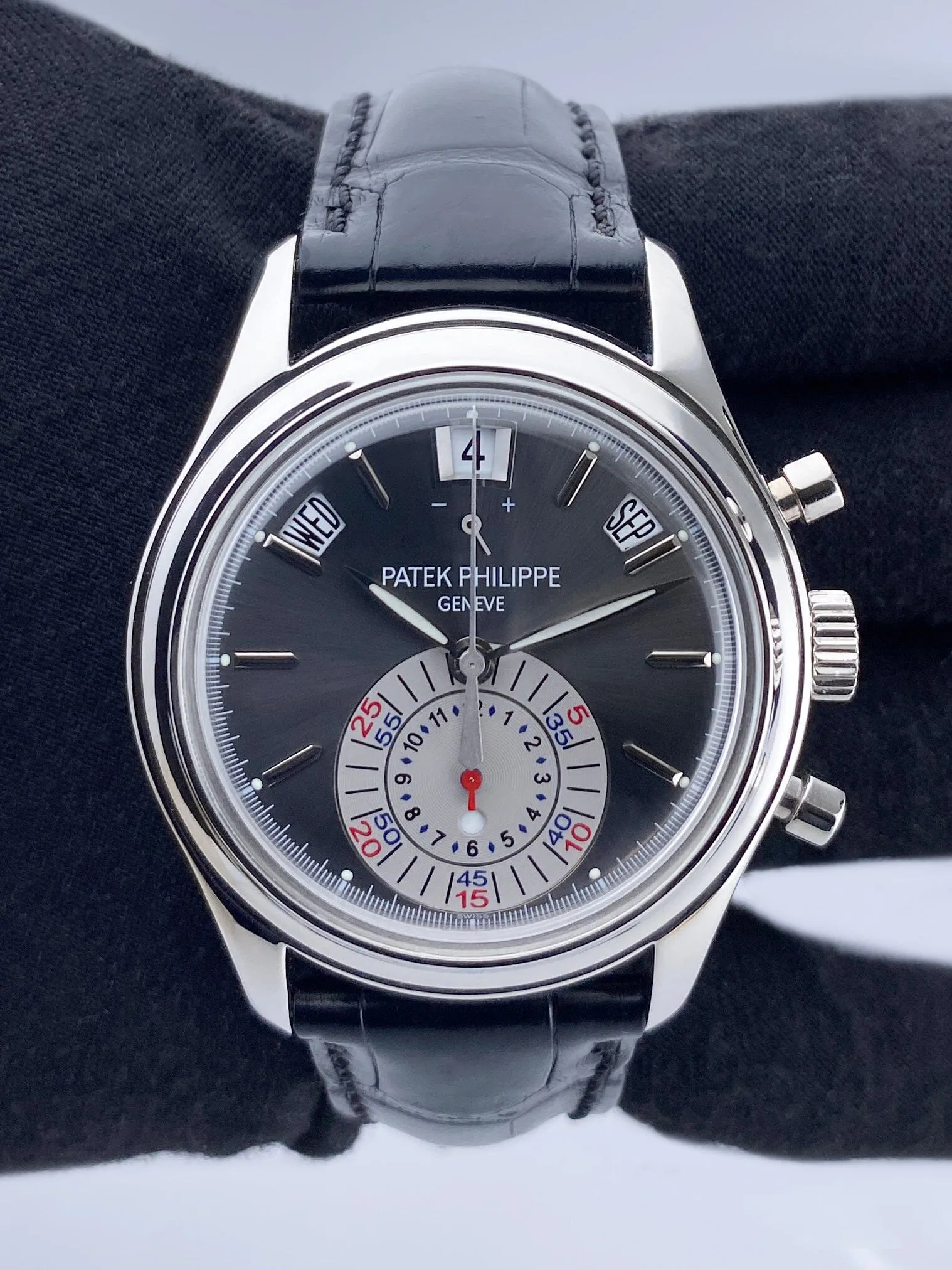 Patek Philippe Complications Annual Calendar 5960P Gray Dial Mens Watch Box Papers