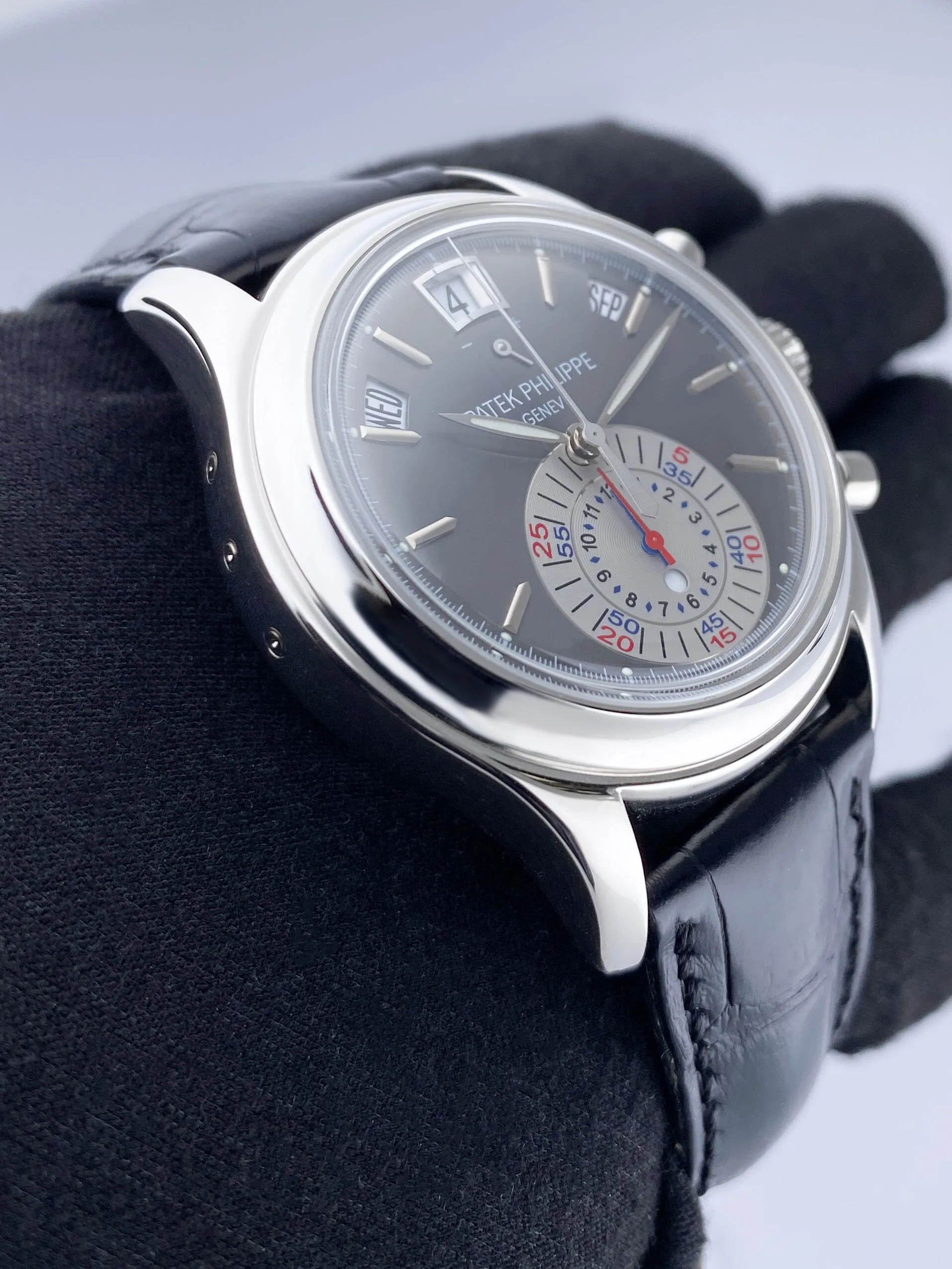 Patek Philippe Complications Annual Calendar 5960P Gray Dial Mens Watch Box Papers