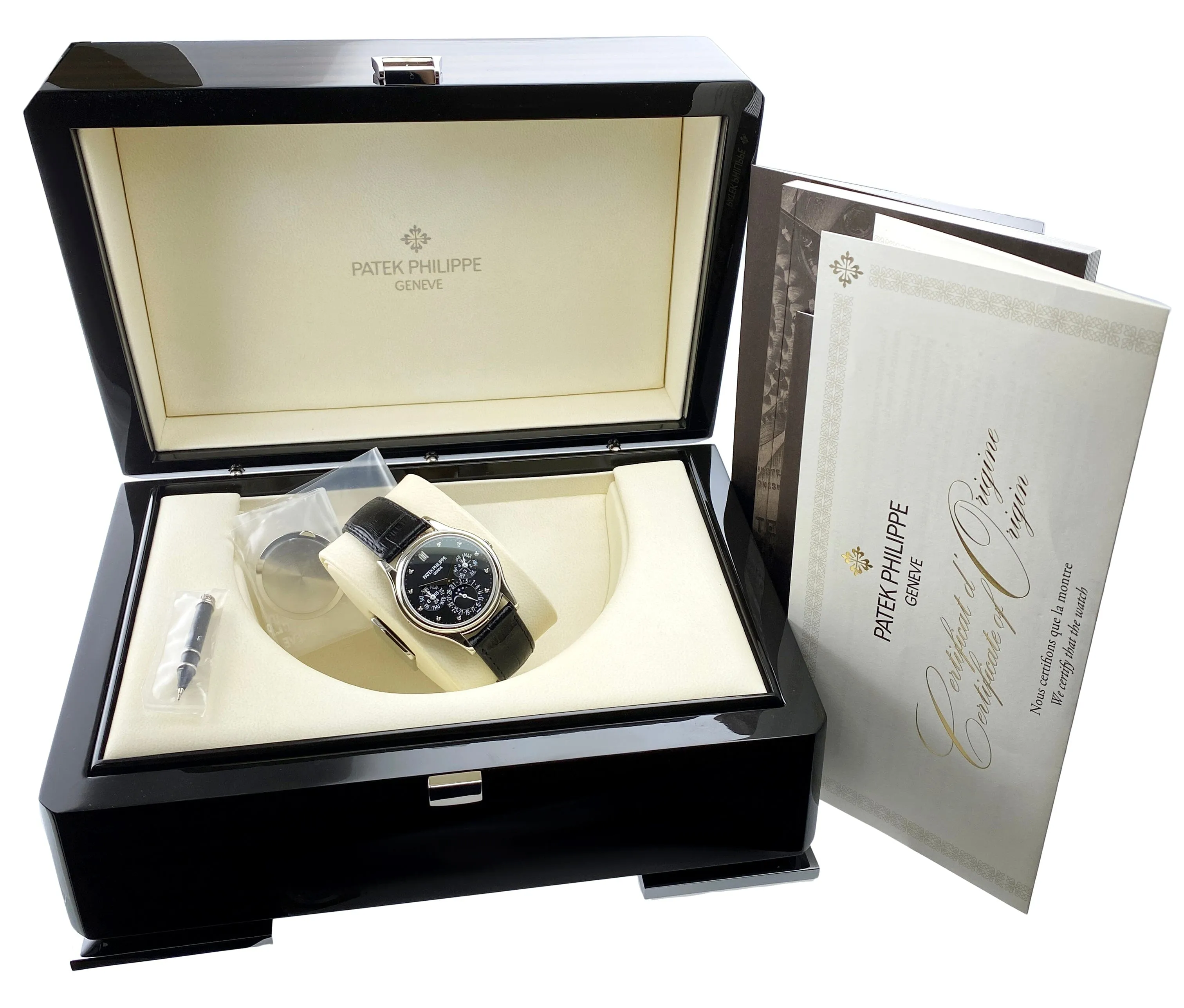 Patek Philippe Grand Complications 5140P Black Dial Watch Box Papers