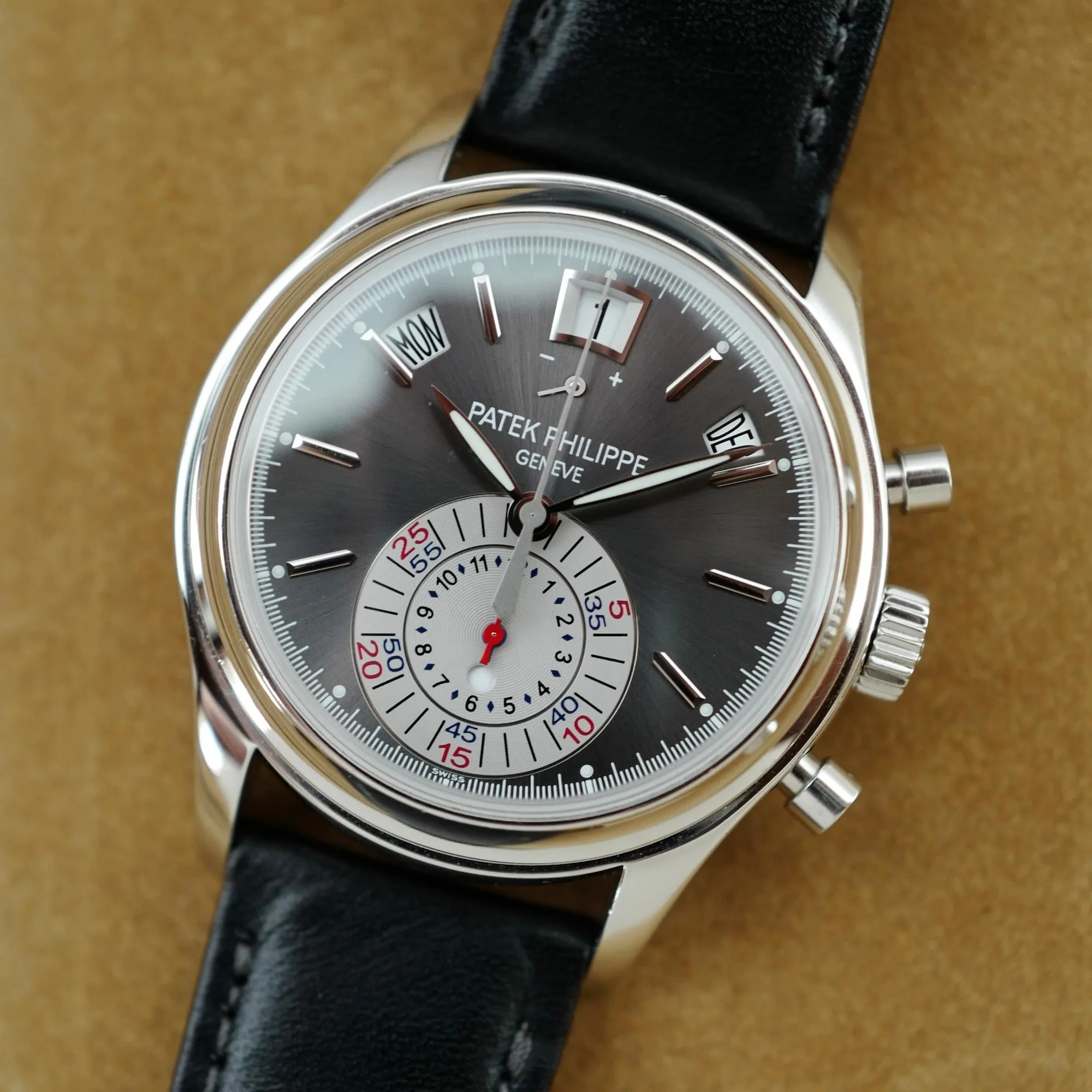 Patek Philippe Platinum Annual Calendar Chronograph Ref. 5960 with Original Box and Papers