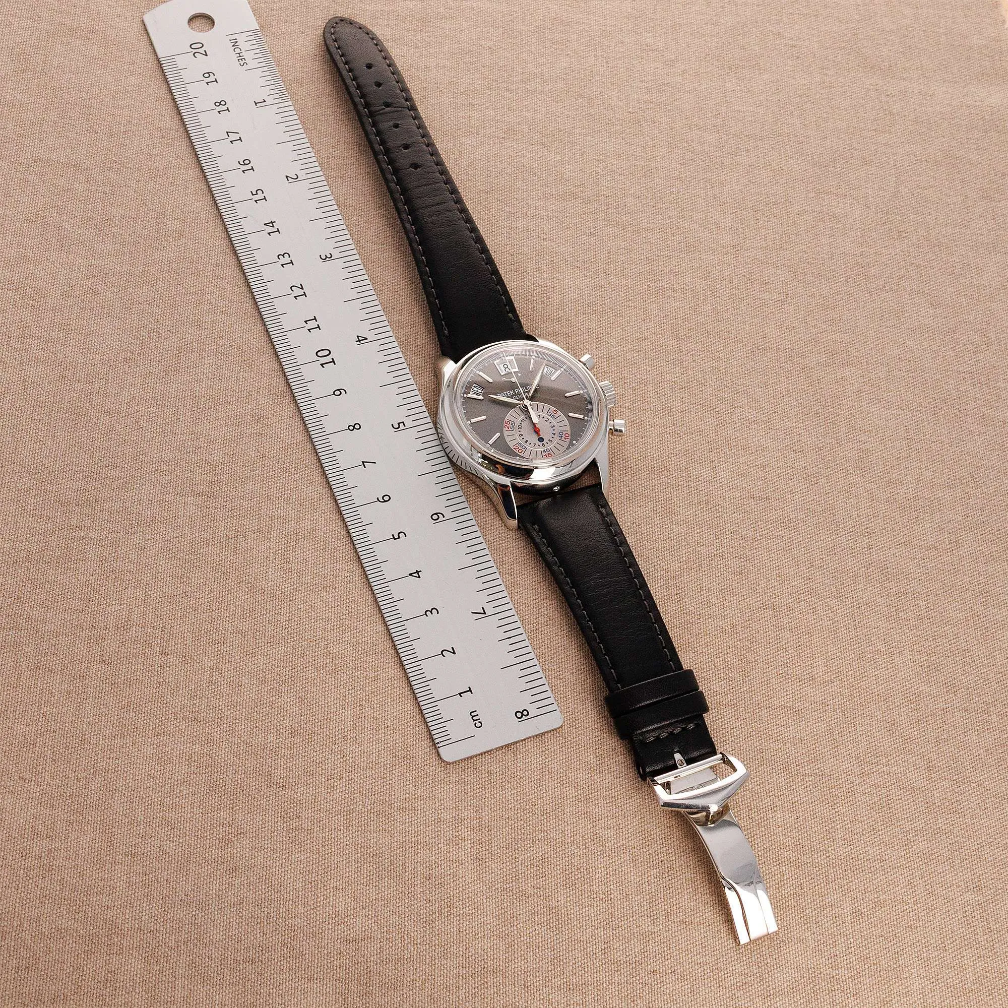 Patek Philippe Platinum Annual Calendar Chronograph Ref. 5960 with Original Box and Papers