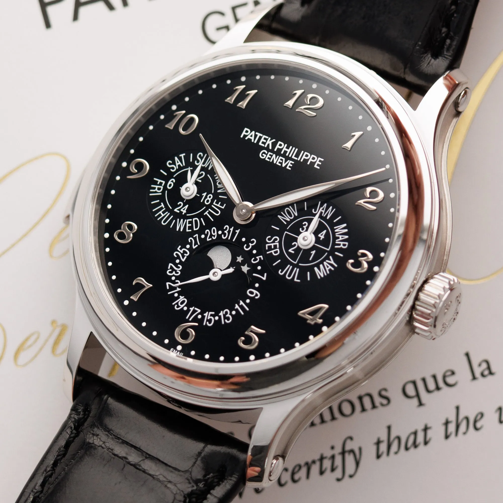 Patek Philippe Platinum Perpetual Calendar Minute Repeater Watch Ref. 5374