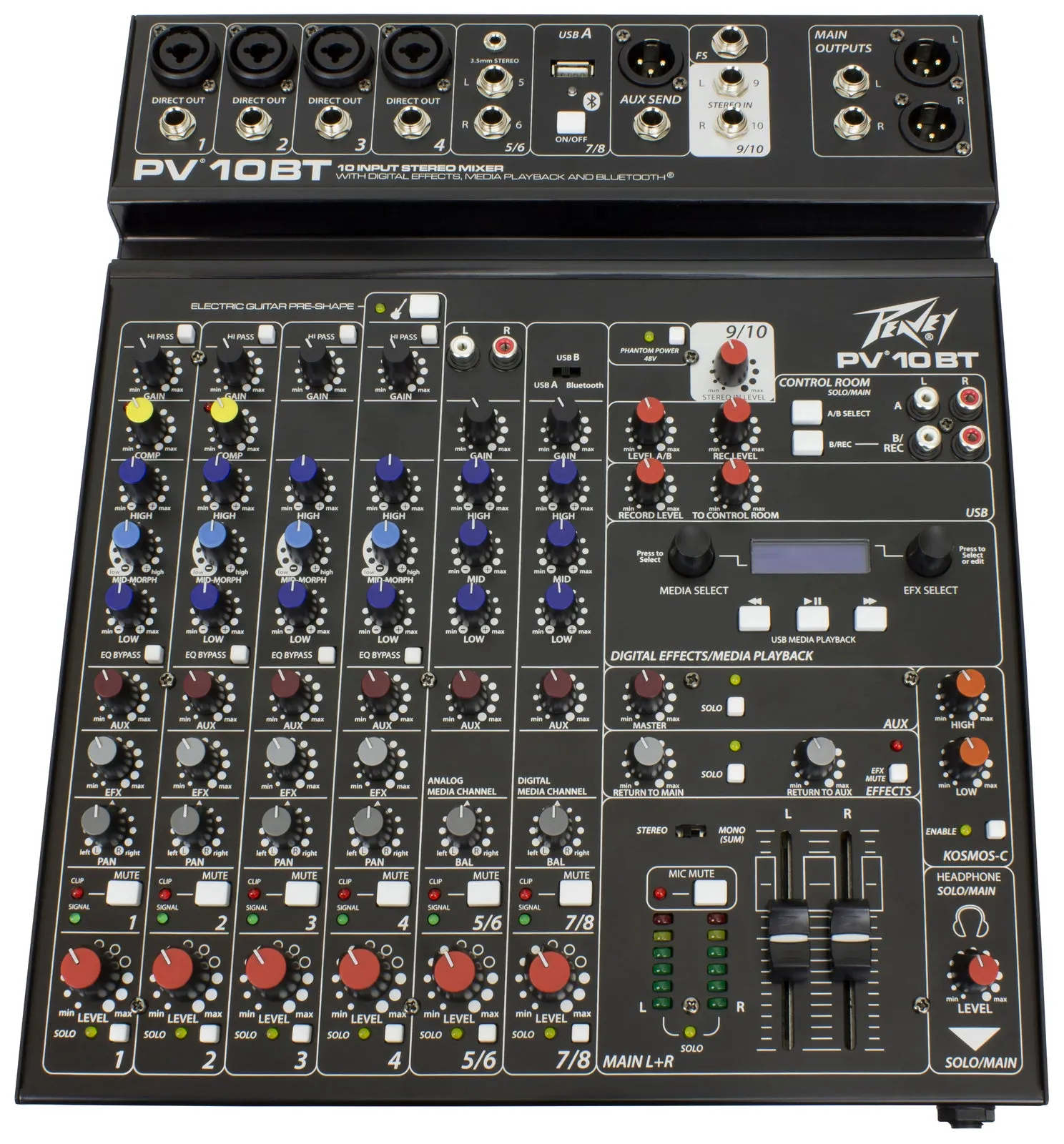 Peavey PV Series "PV-10BT" Compact 10-Channel Mixer with Bluetooth