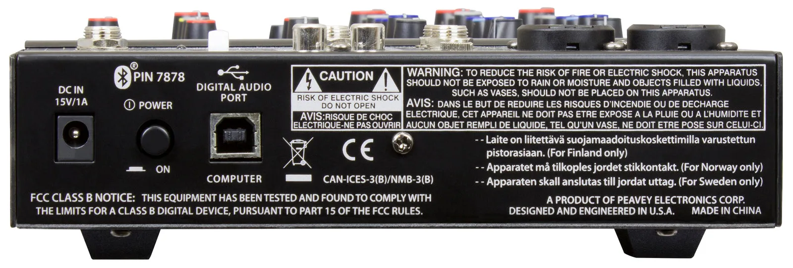Peavey PV Series "PV-6BT" Compact 6-Channel Mixer with Bluetooth