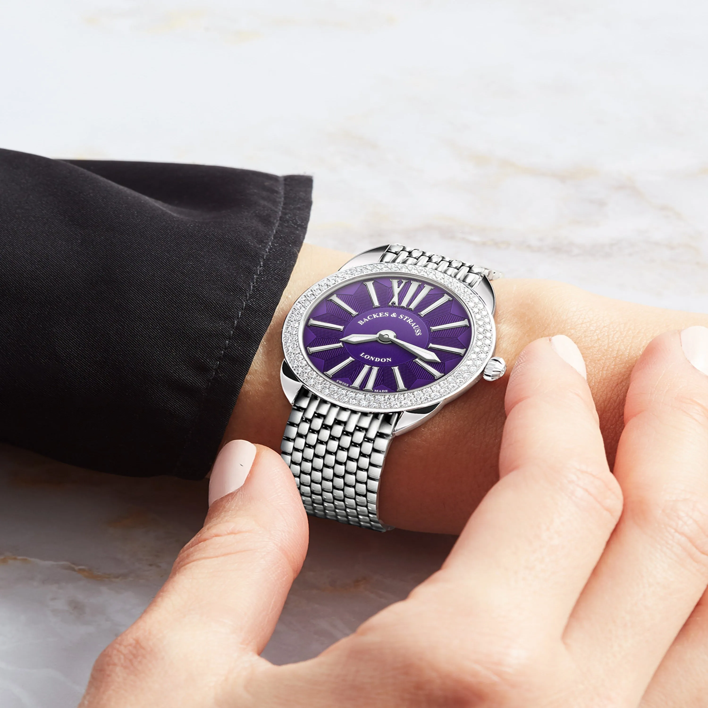 Piccadilly Renaissance Mayfair 33 Luxury Steel Diamond Watch