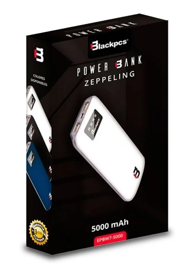 Power Bank Blackpsc Epbw75000 5000 Mah Zepelling Led Blanco