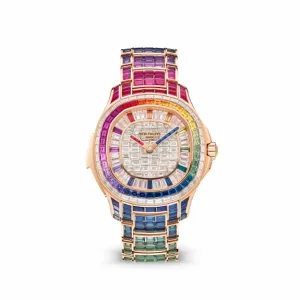 PP Luxury Watches Aquanaut 5260/1455R-001 'Haute Joaillerie' Rainbow Gemstones and Diamonds
