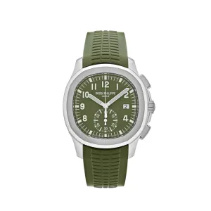 PP Luxury Watches Aquanaut 5968G-010 Chronograph White Gold Khaki Green Dial (2025)
