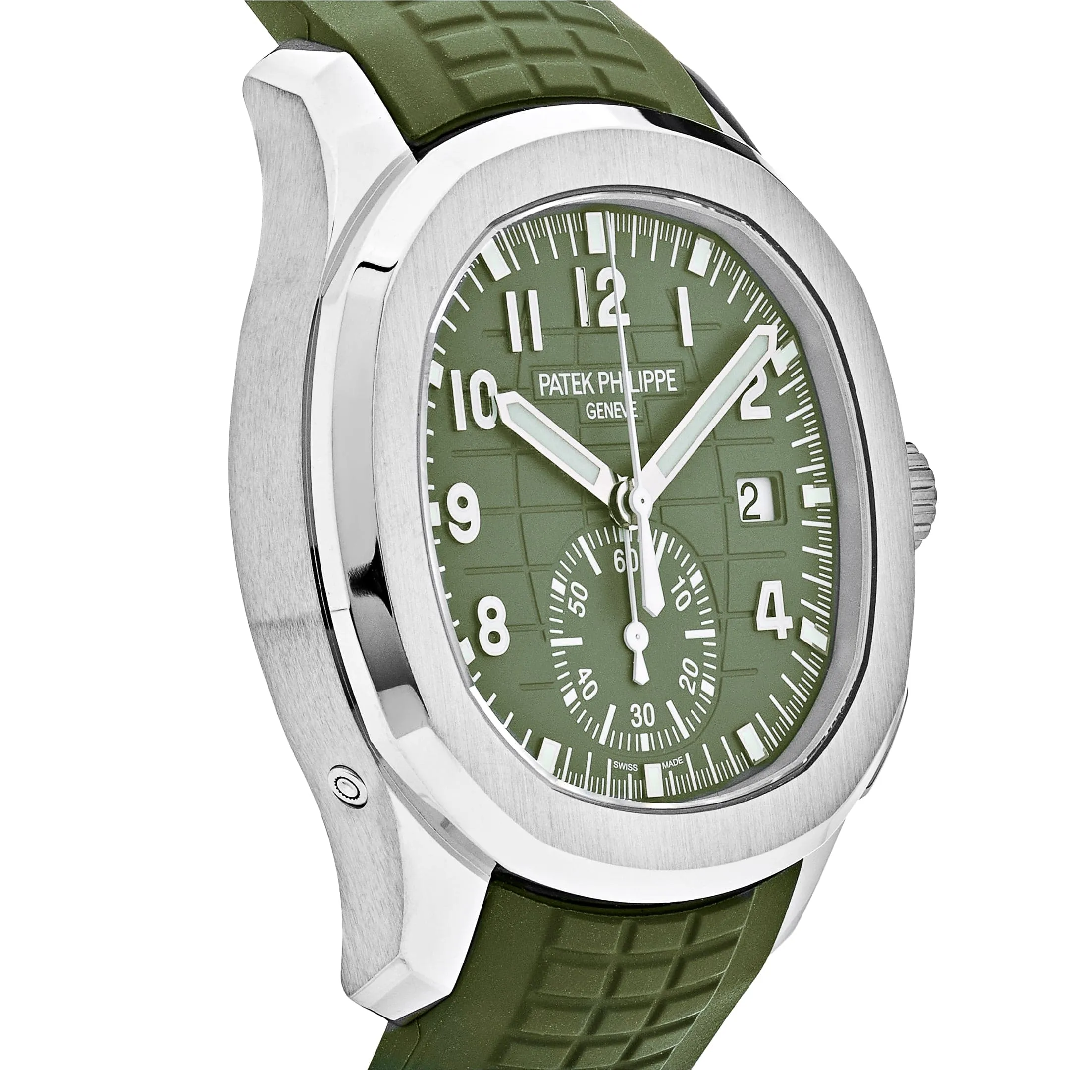 PP Luxury Watches Aquanaut 5968G-010 Chronograph White Gold Khaki Green Dial (2025)