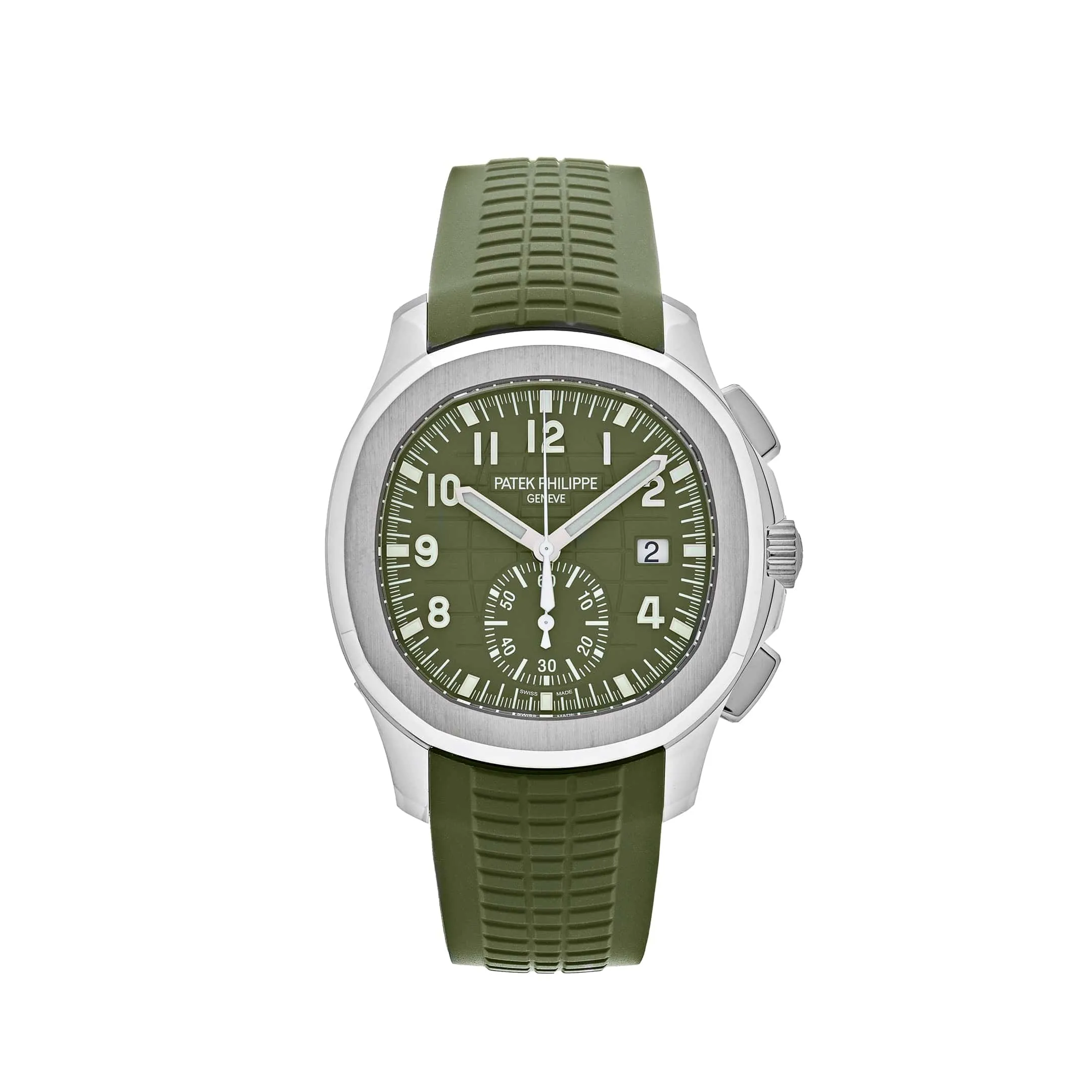 PP Luxury Watches Aquanaut 5968G-010 Chronograph White Gold Khaki Green Dial (2025)