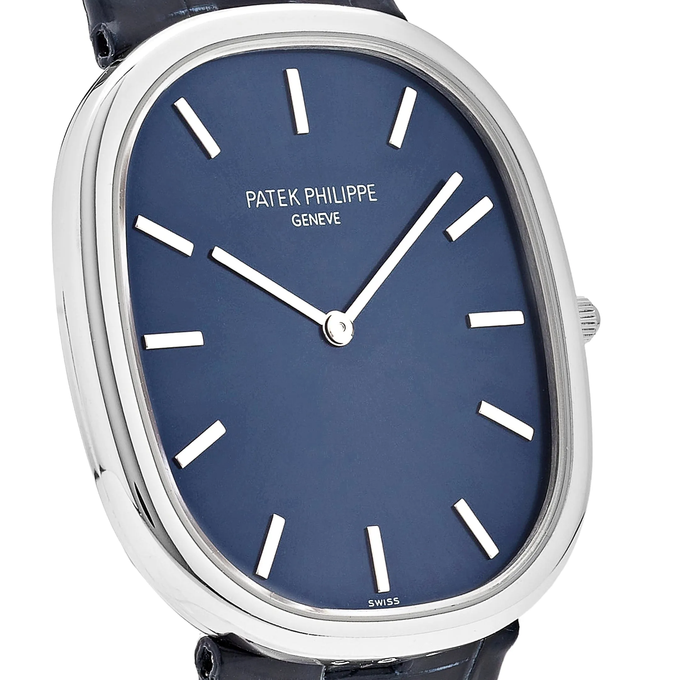 PP Luxury Watches Golden Ellipse 5738P-001 Platinum Blue Dial (2021)