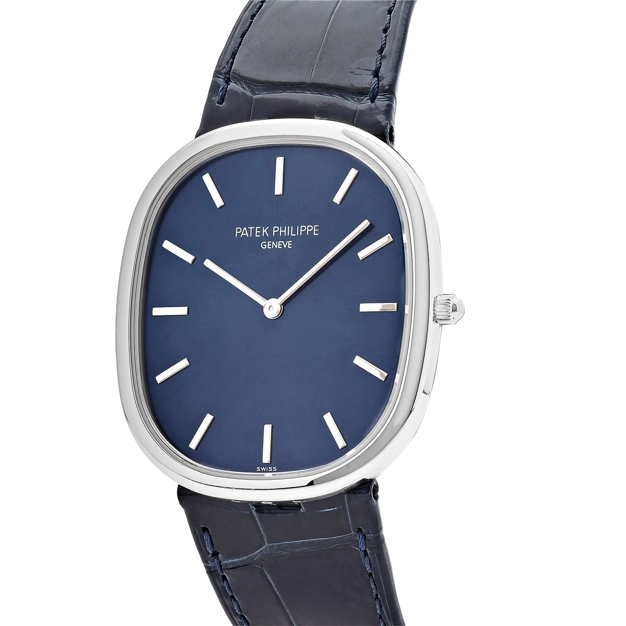 PP Luxury Watches Golden Ellipse 5738P-001 Platinum Blue Dial (2021)