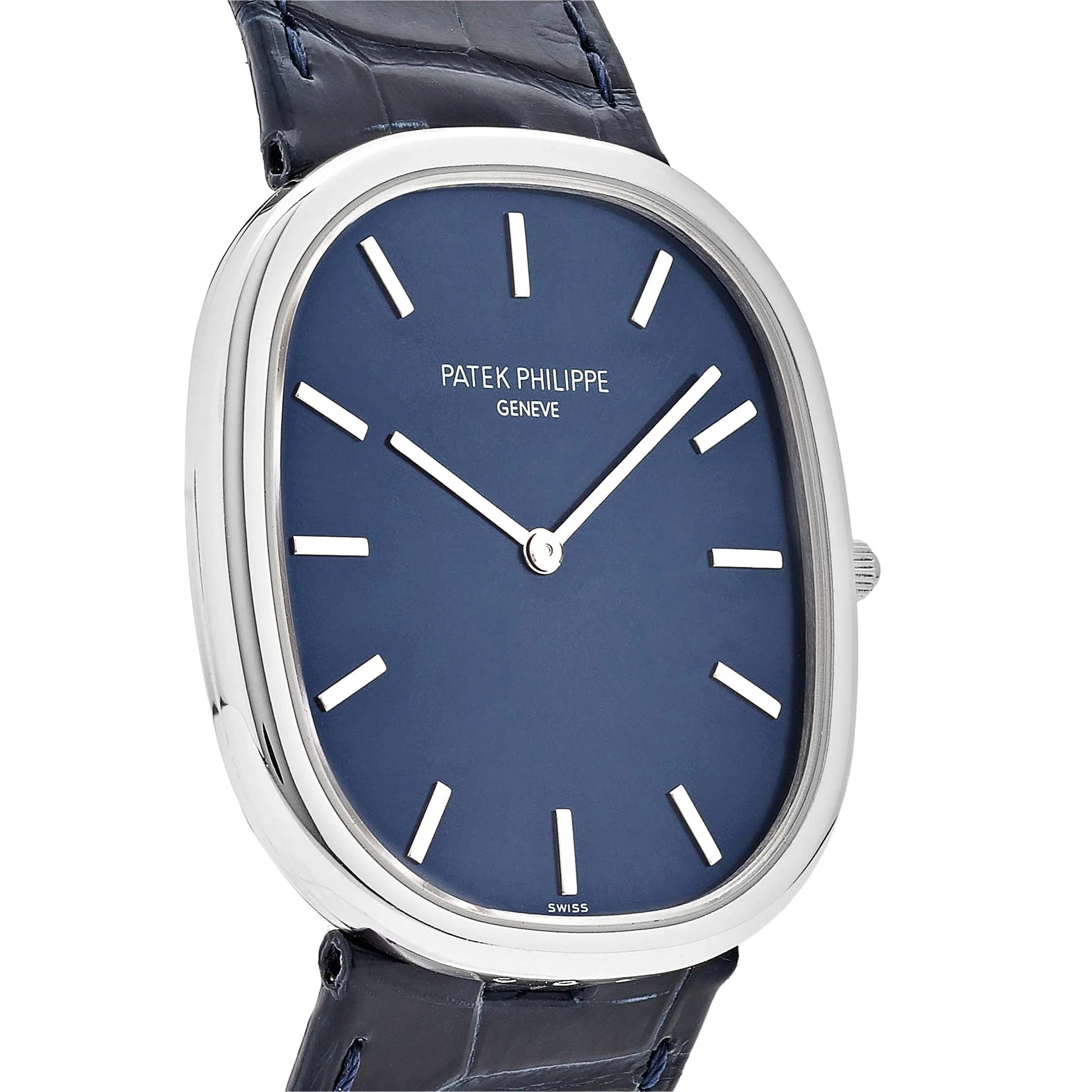 PP Luxury Watches Golden Ellipse 5738P-001 Platinum Blue Dial (2021)