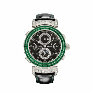 PP Luxury Watches Grand Complications 6300/403G-001 Grandmaster Chime White Gold Emeralds