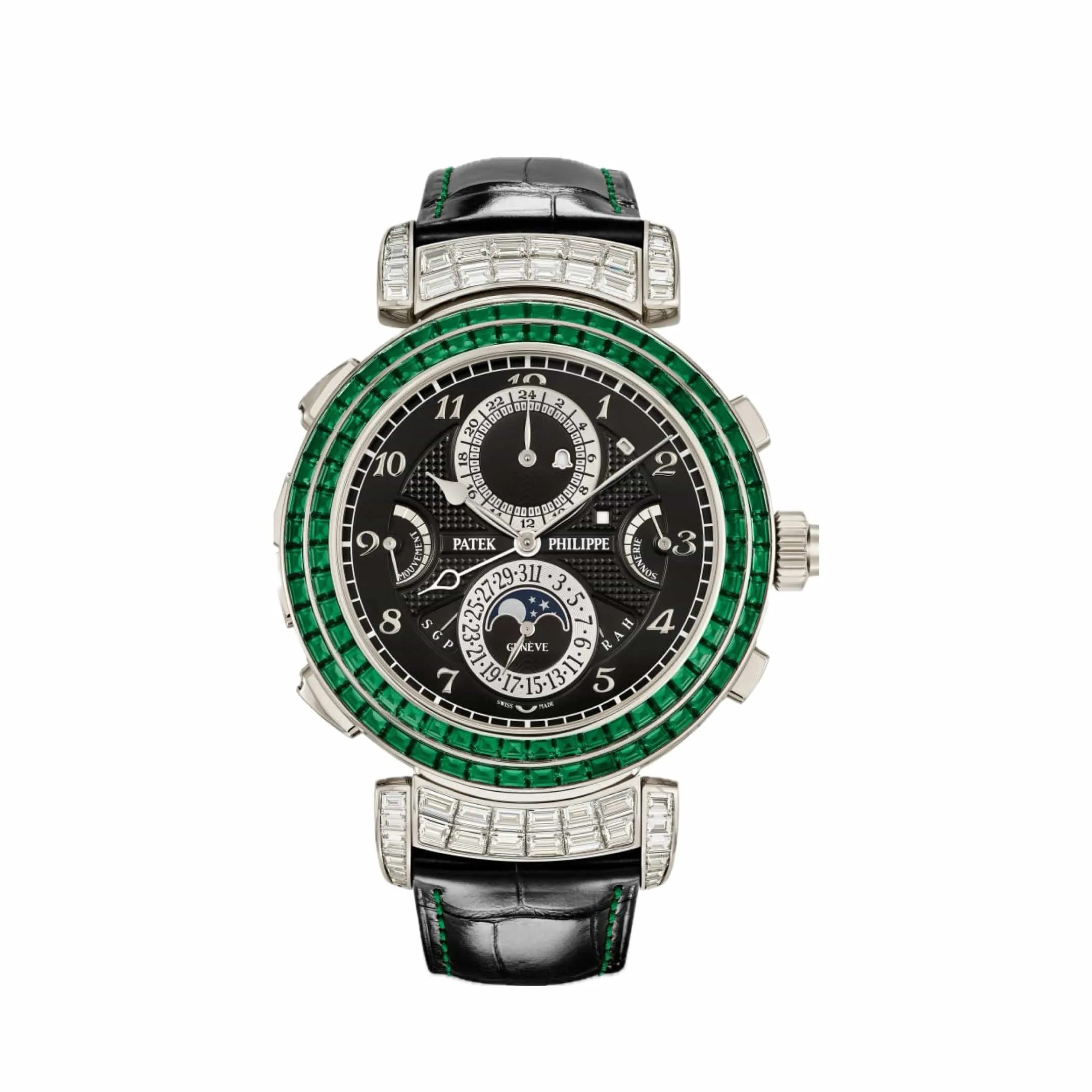 PP Luxury Watches Grand Complications 6300/403G-001 Grandmaster Chime White Gold Emeralds