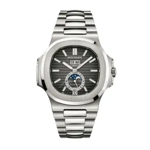 PP Luxury Watches Nautilus 5726/1A-001 'Tiffany & Co.' Annual Calendar Moon Phases Stainless Steel Grey Dial