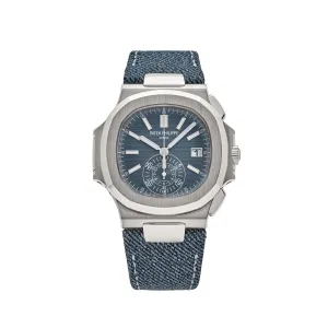 PP Luxury Watches Nautilus 5980/60G-001 Flyback Chronograph White Gold Blue-Gray Dial (2024)