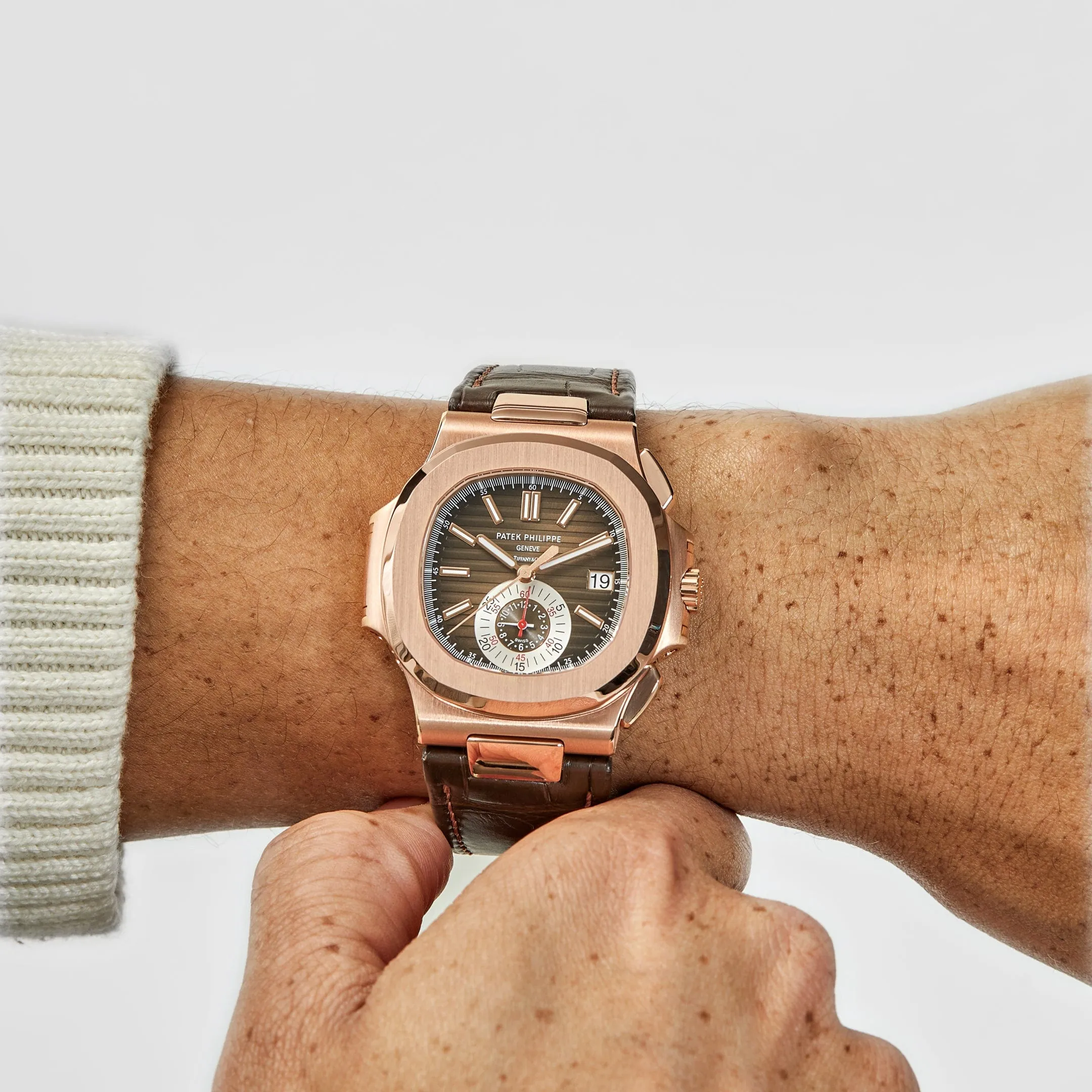 PP Luxury Watches Nautilus 5980R-001 'Tiffany & Co' Chronograph Date Rose Gold (2022)