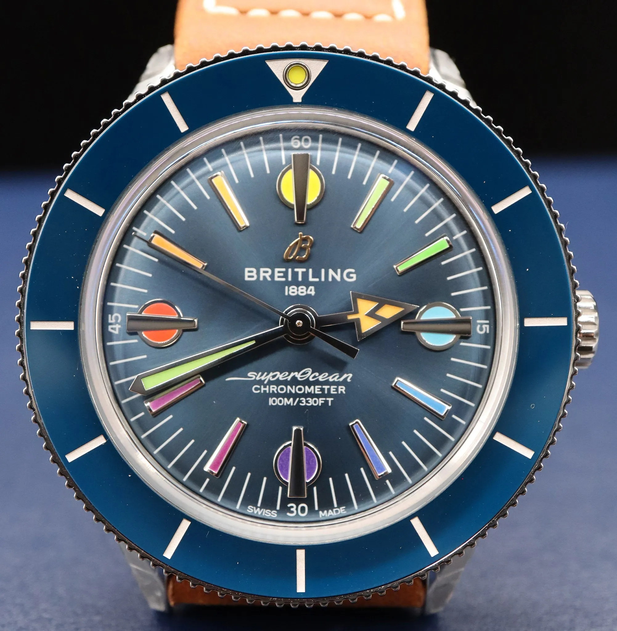 Pre-Owned Breitling Superocean Heritage '57 Blue Rainbow Men's Watch A103702A1C1X1