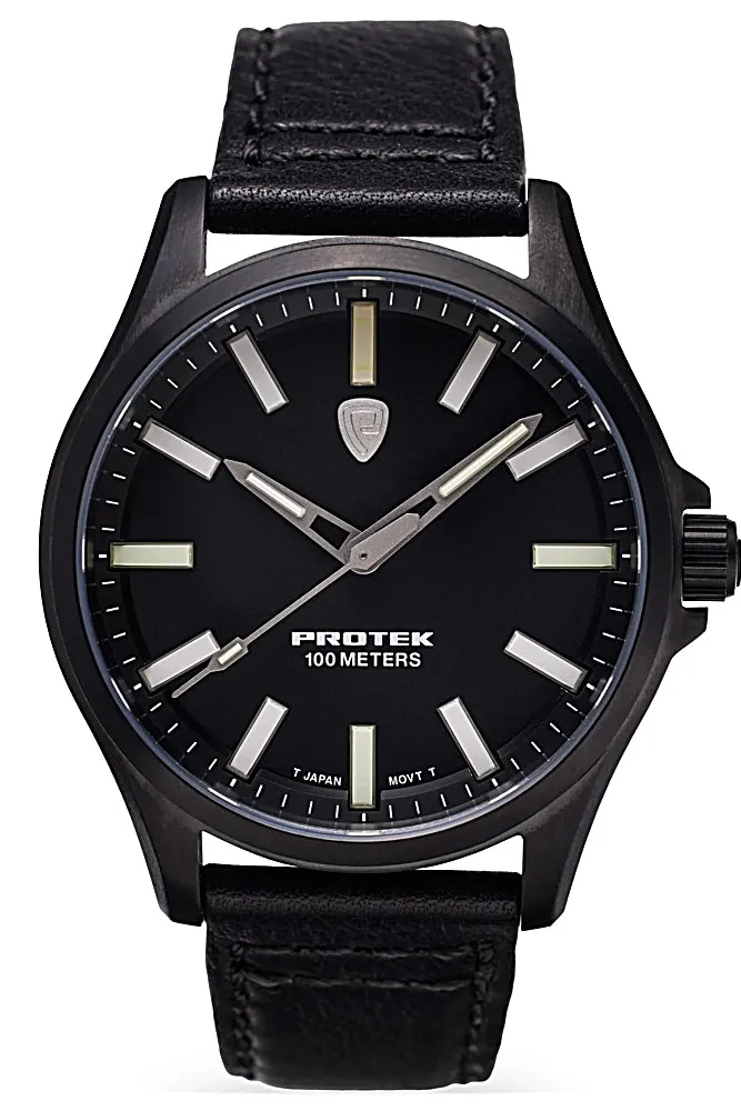 Protek 3000 Series Field Watch, Titanium Case, Tritium Illumination, Model 3002, Blackout