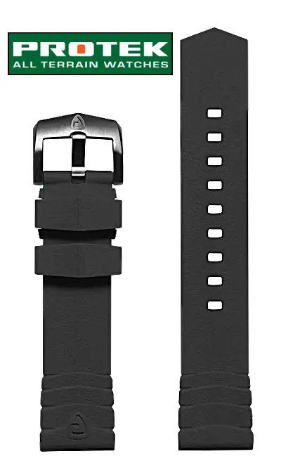 Protek Genuine OEM Signature Rubber Dive Strap, 22mm, Dark Gray, Series 1000 and 2000, #P-PT-RUB-D