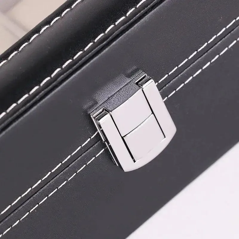 PU Leather Display Storage Collection Organizer watch box Case With Glass Slot Men Watch Bracket Display Box