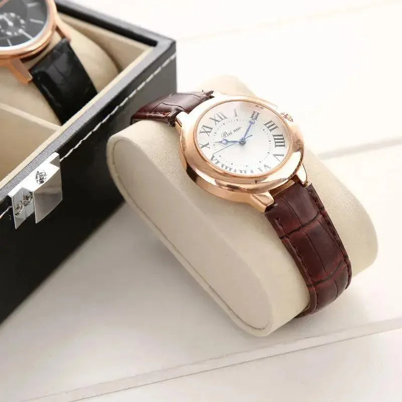PU Leather Display Storage Collection Organizer watch box Case With Glass Slot Men Watch Bracket Display Box