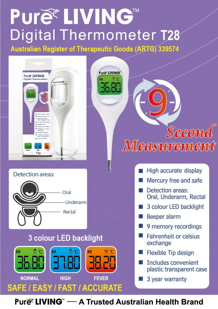 Pure Living Digital Thermometer T28