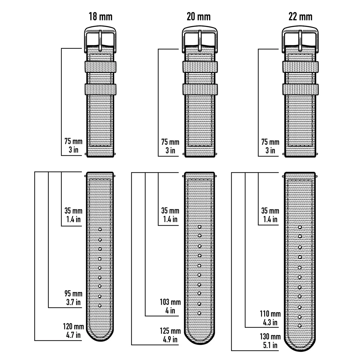 Quick Release Canvas Watch Band - Ash Gray