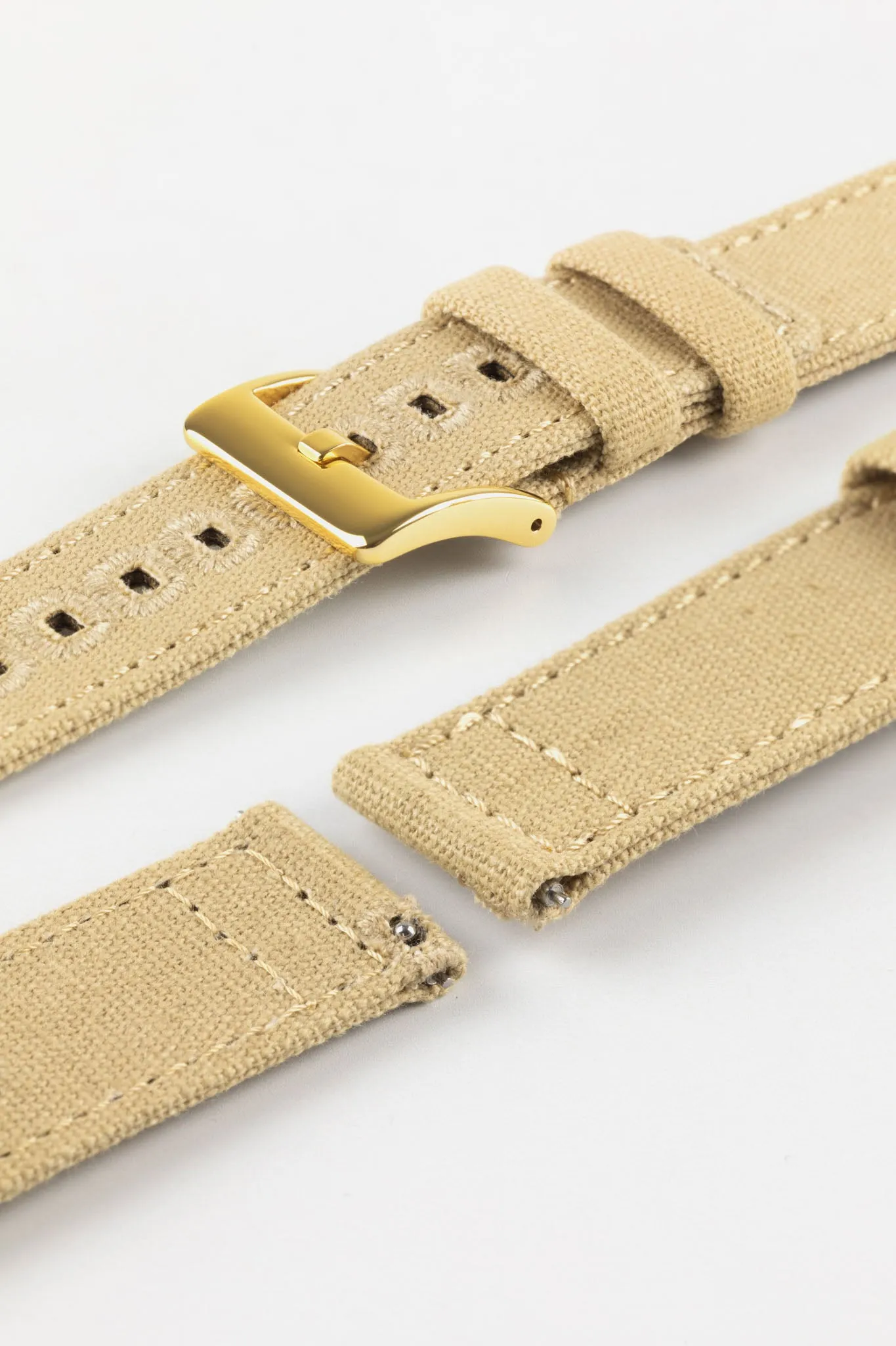 Quick-Release Canvas Watch Strap in KHAKI