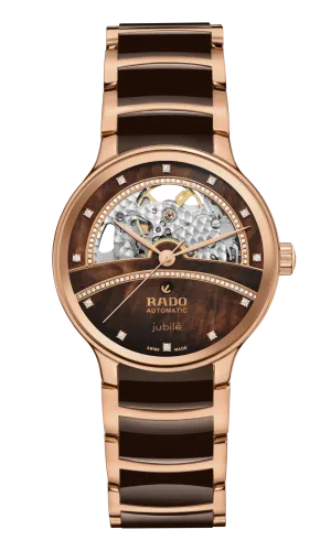RADO Centrix Diamonds Open Heart 35mm Rose Gold-Brown Women's Watch R30029942