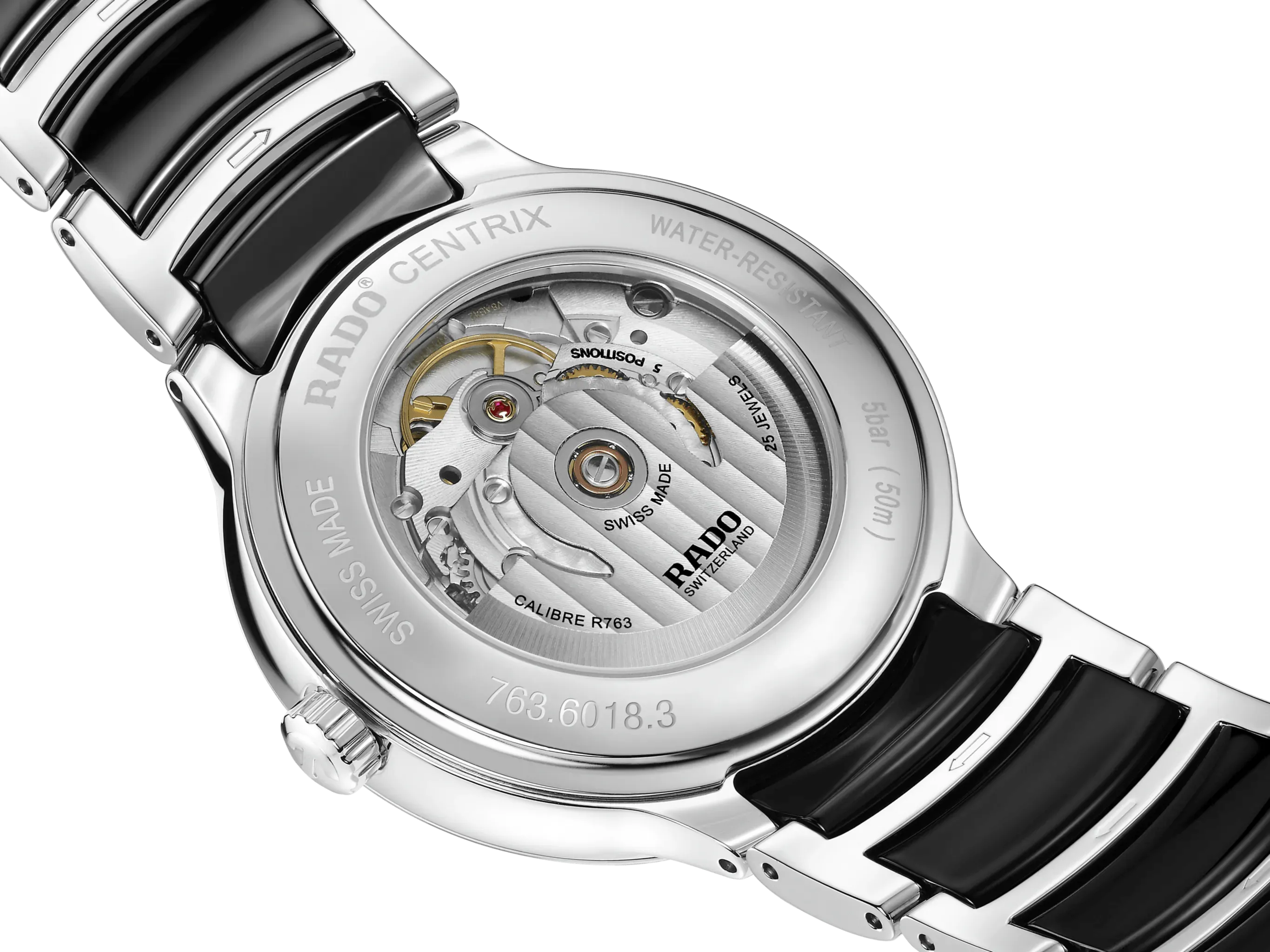 RADO Centrix Diamonds Silver-Black Ceramic 39.5mm Men's Watch R30018712