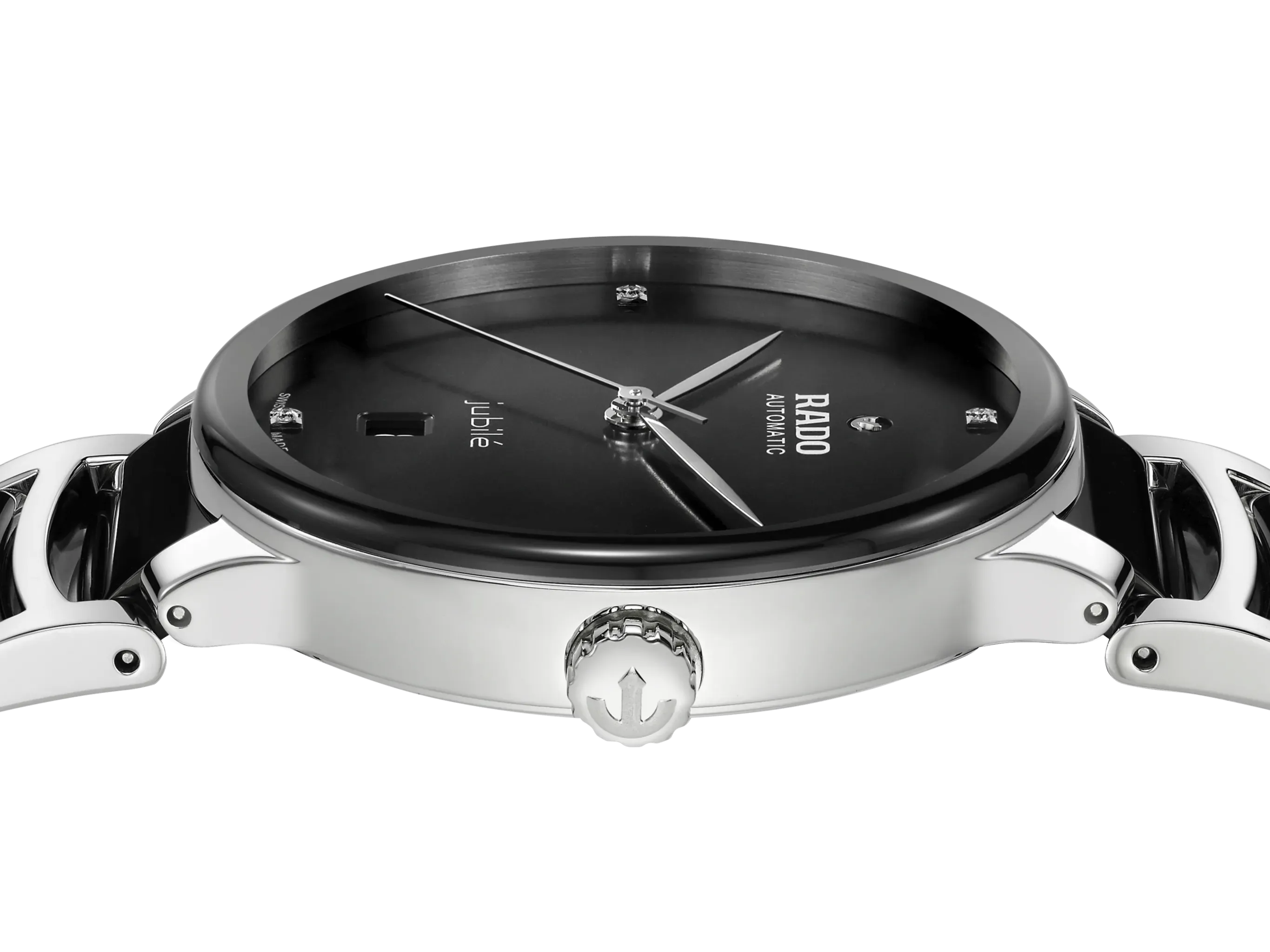 RADO Centrix Diamonds Silver-Black Ceramic 39.5mm Men's Watch R30018712