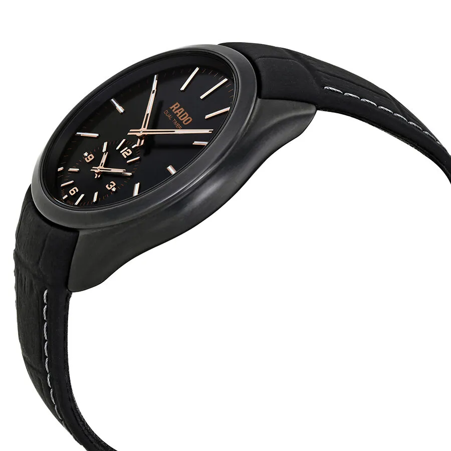 Rado Hyperchrome Dual Timer Black Dial Leather Men's Watch R32104165