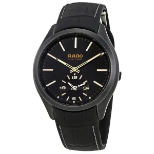 Rado Hyperchrome Dual Timer Black Dial Leather Men's Watch R32104165