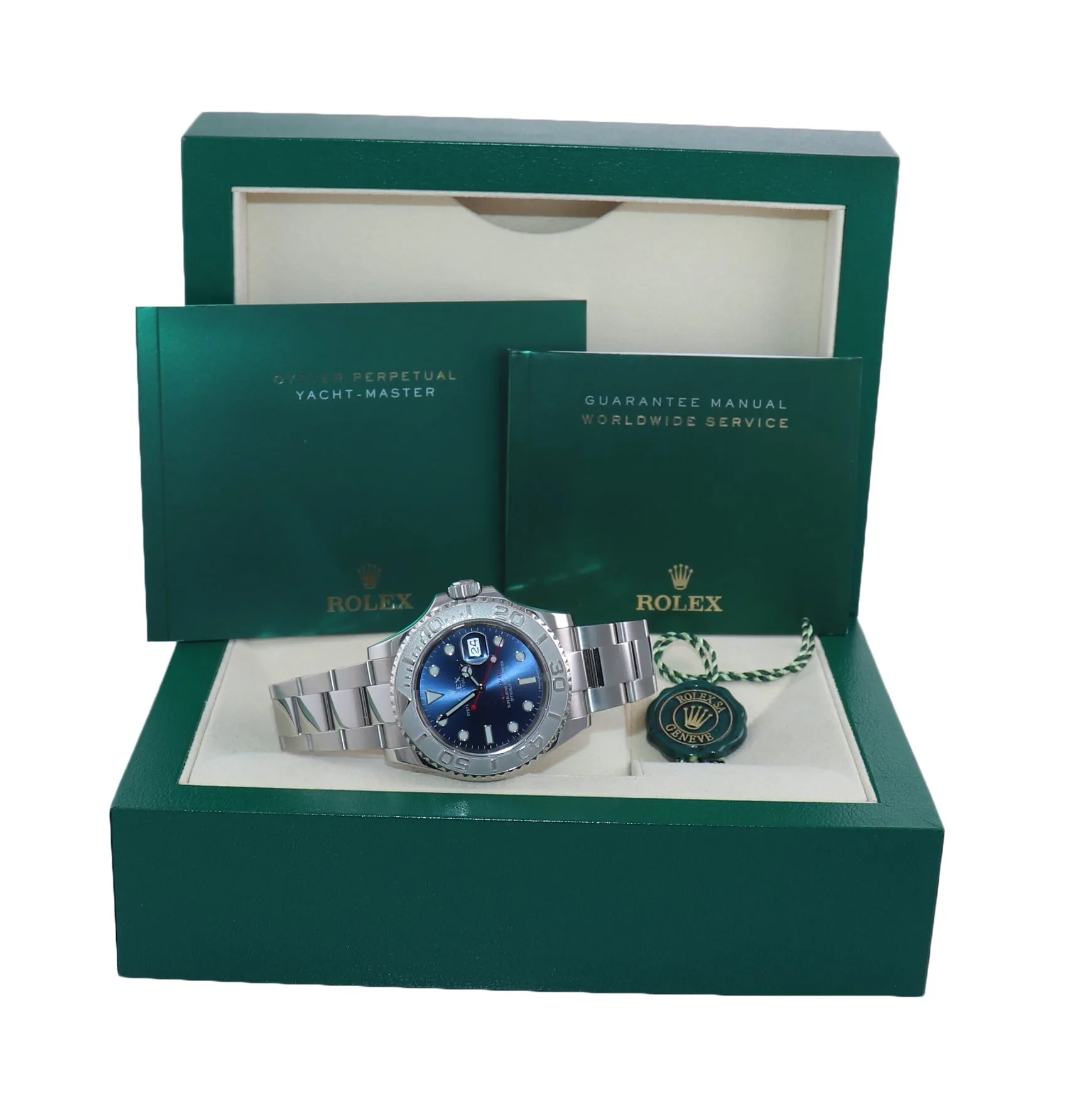 Random Serial Rolex Yacht-Master 116622 Steel Platinum Blue 40mm Watch Box