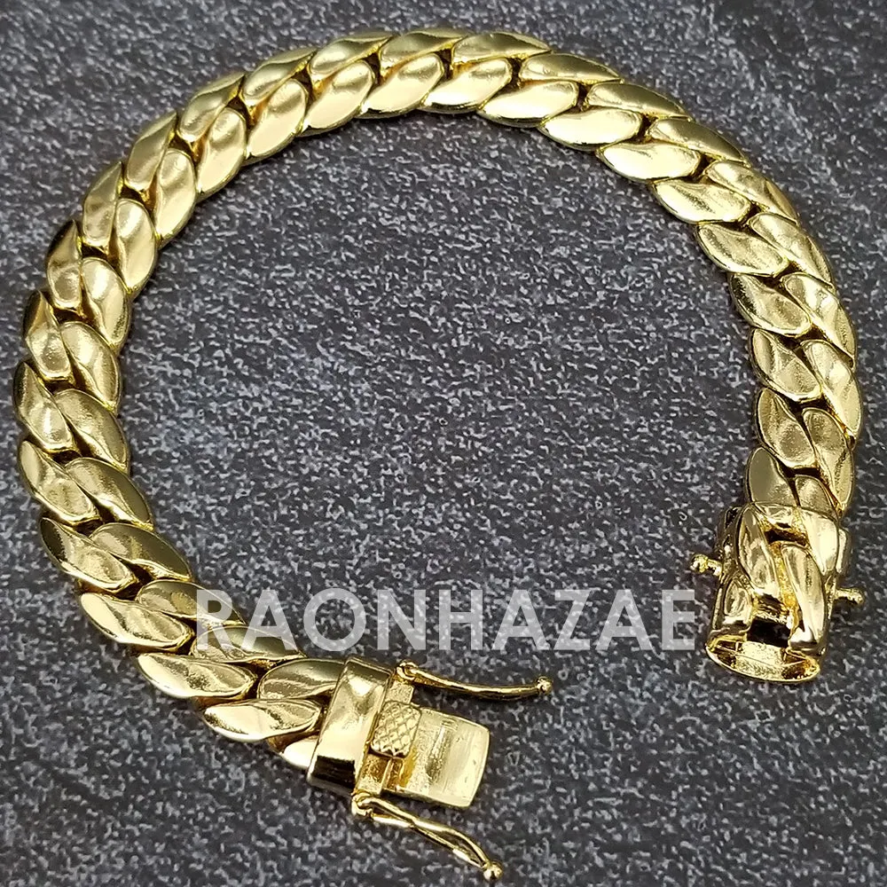 Raonhazae Hip Hop Iced Lab Diamond Gold Face Drake 14K Gold Plated Watch with Miami Cuban Chain Set - GTX004