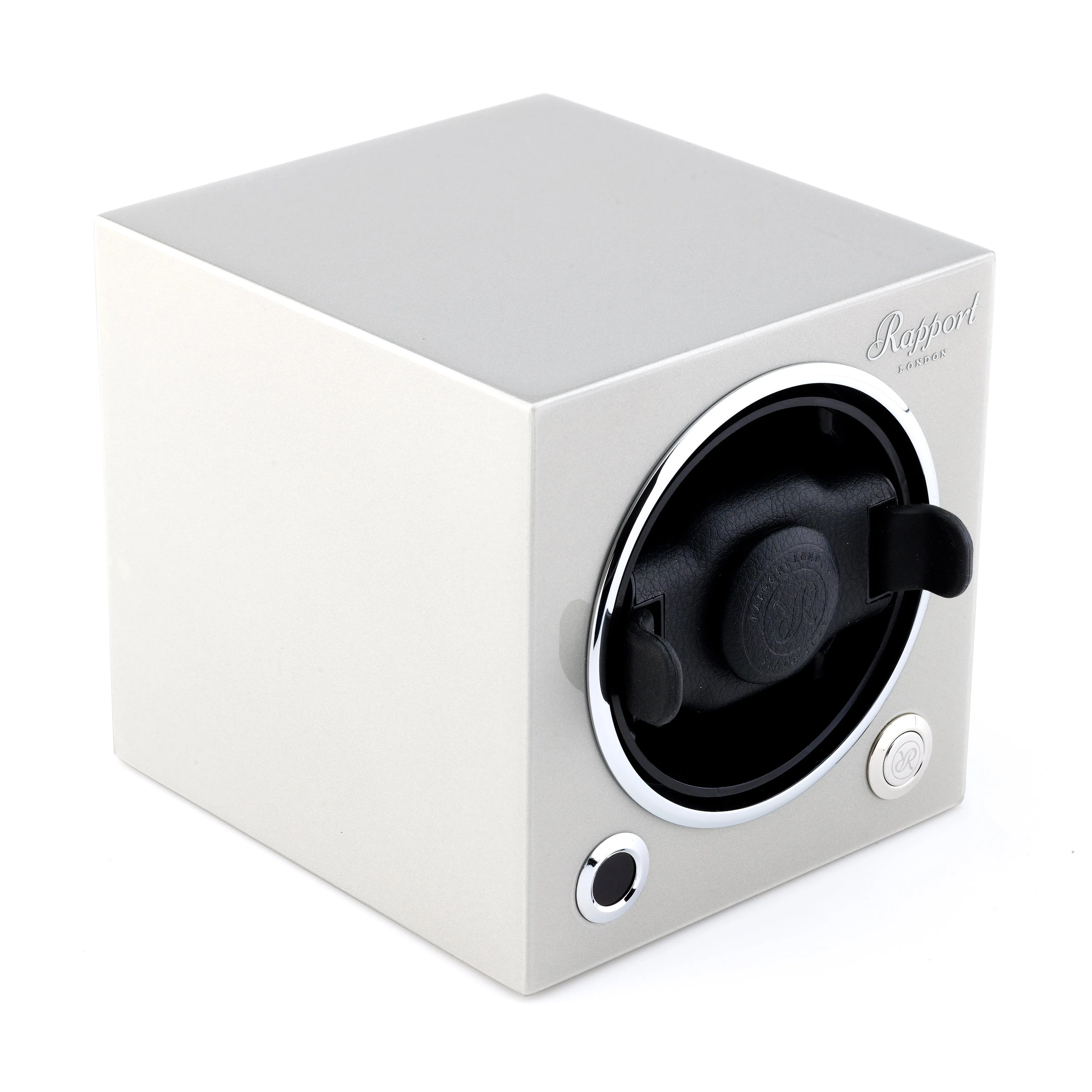 Rapport Evo Cube Single Watch Winder - Platinum Silver