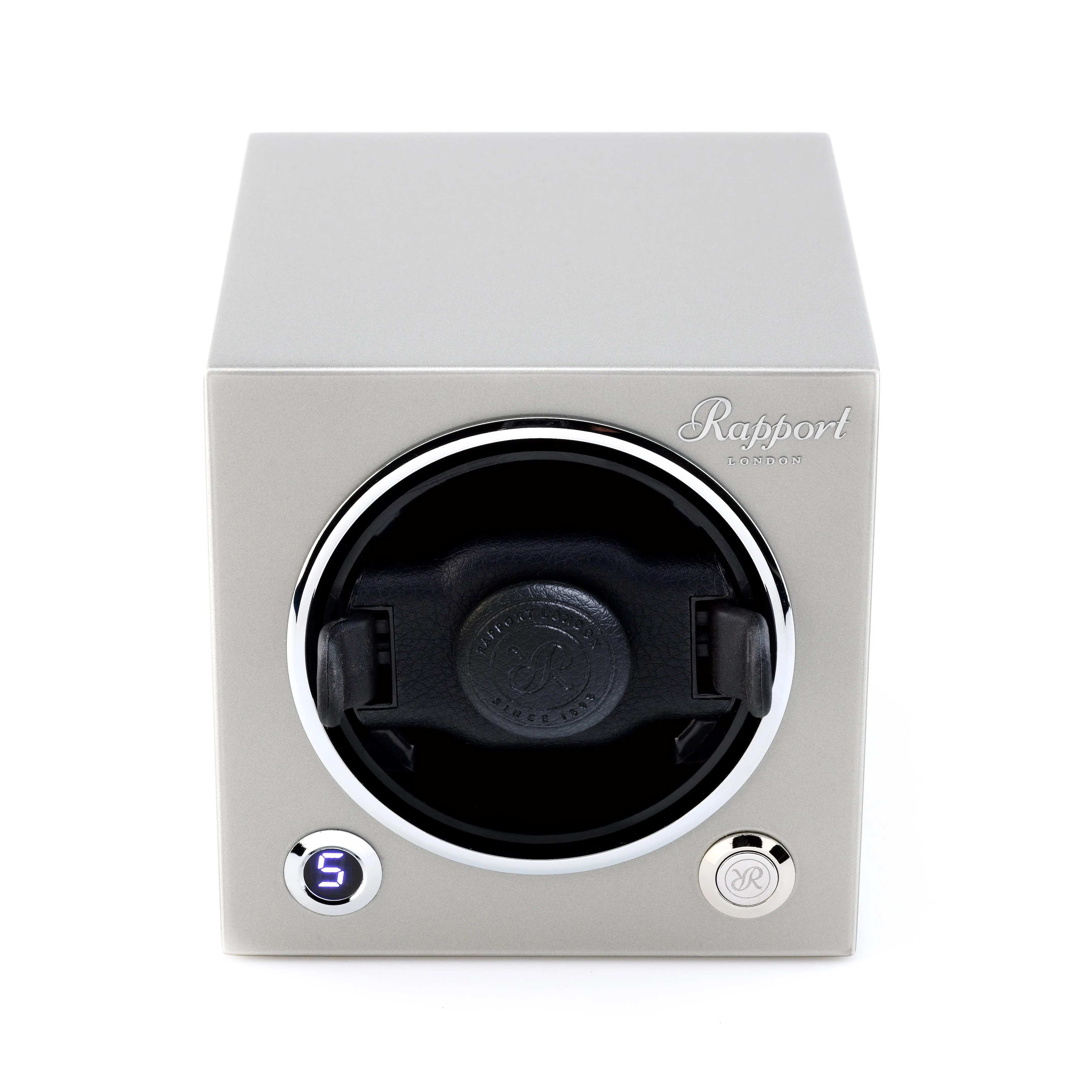 Rapport Evo Cube Single Watch Winder - Platinum Silver