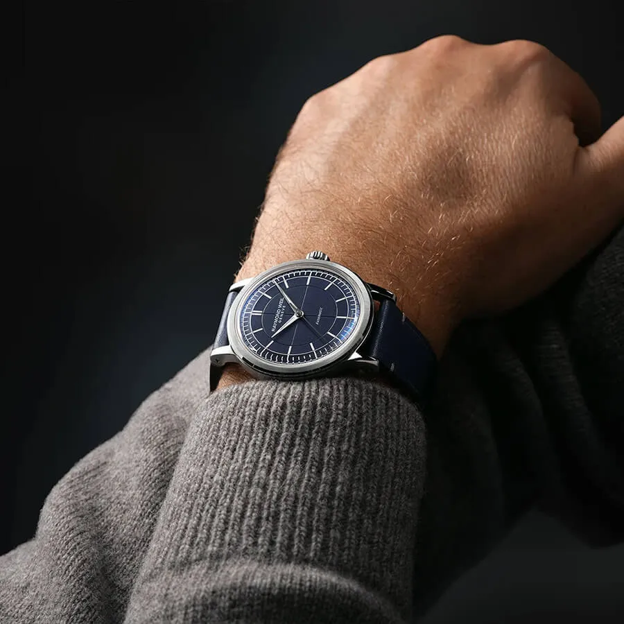 Raymond Weil Millesime Men's Automatic Blue Sector Dial Blue Leather Strap 2925-STC-50001