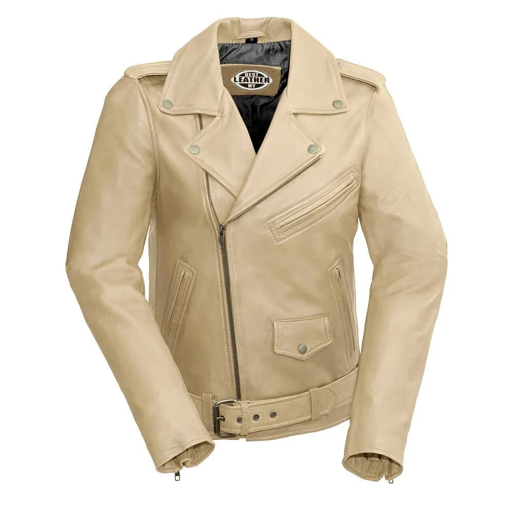 Rebel - Women's Fashion Lambskin Leather Jacket (Oil Sand)