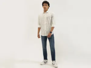 Regular Fit Spread Collar Textured Shirt