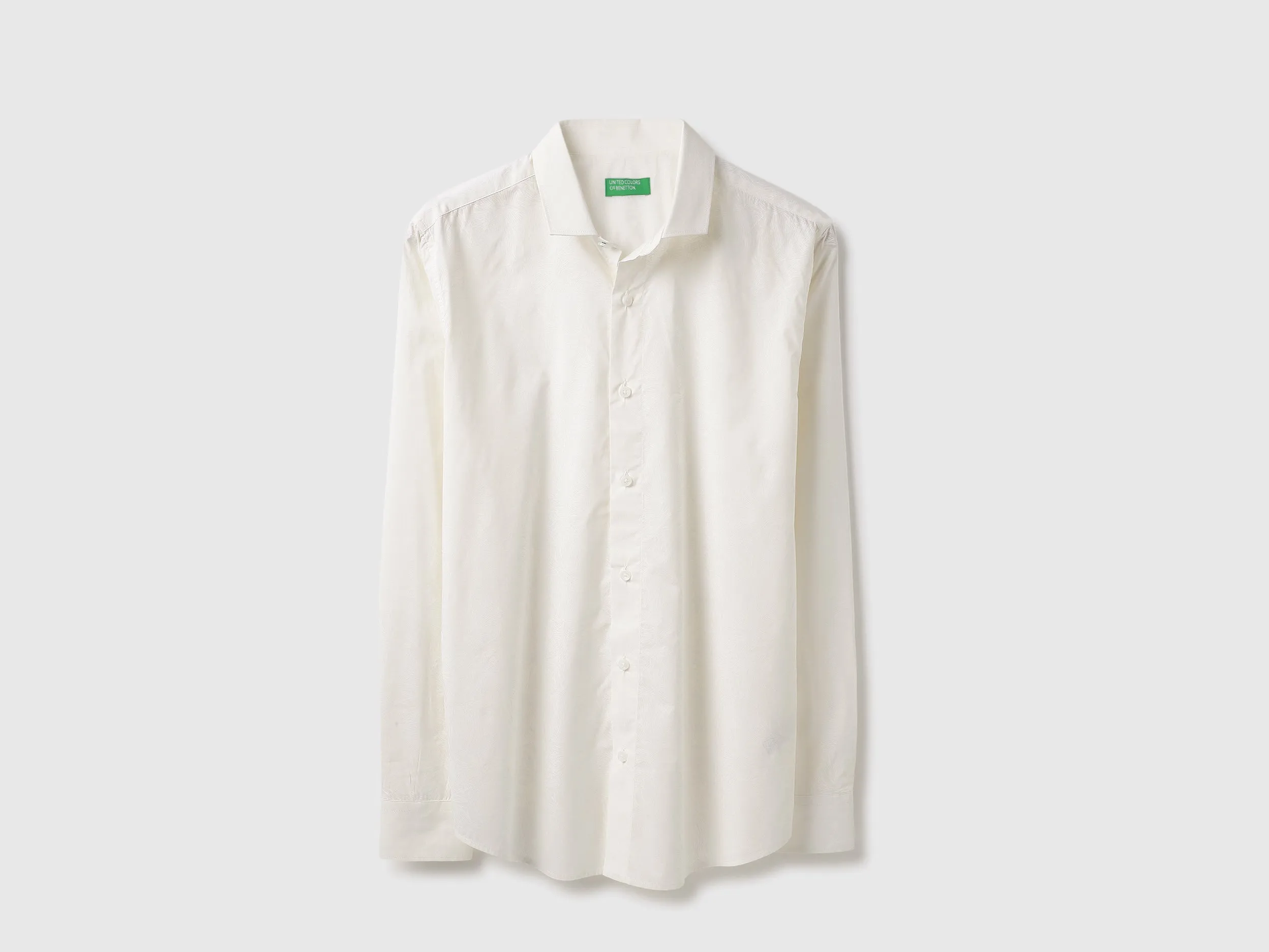 Regular Fit Spread Collar Textured Shirt