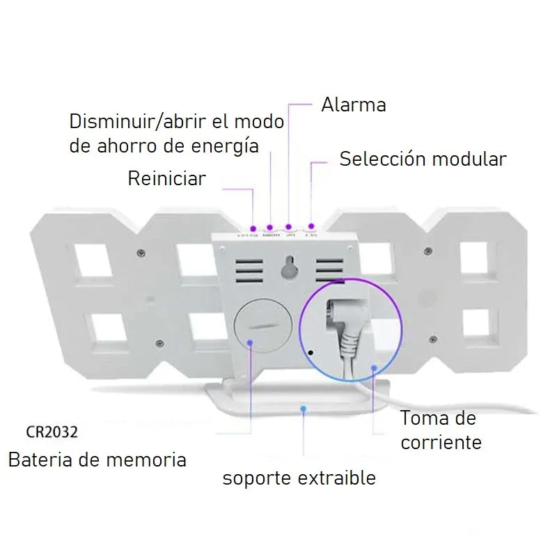 Reloj Digital Led Reloj Electrónico Montado En La Pared Mesa